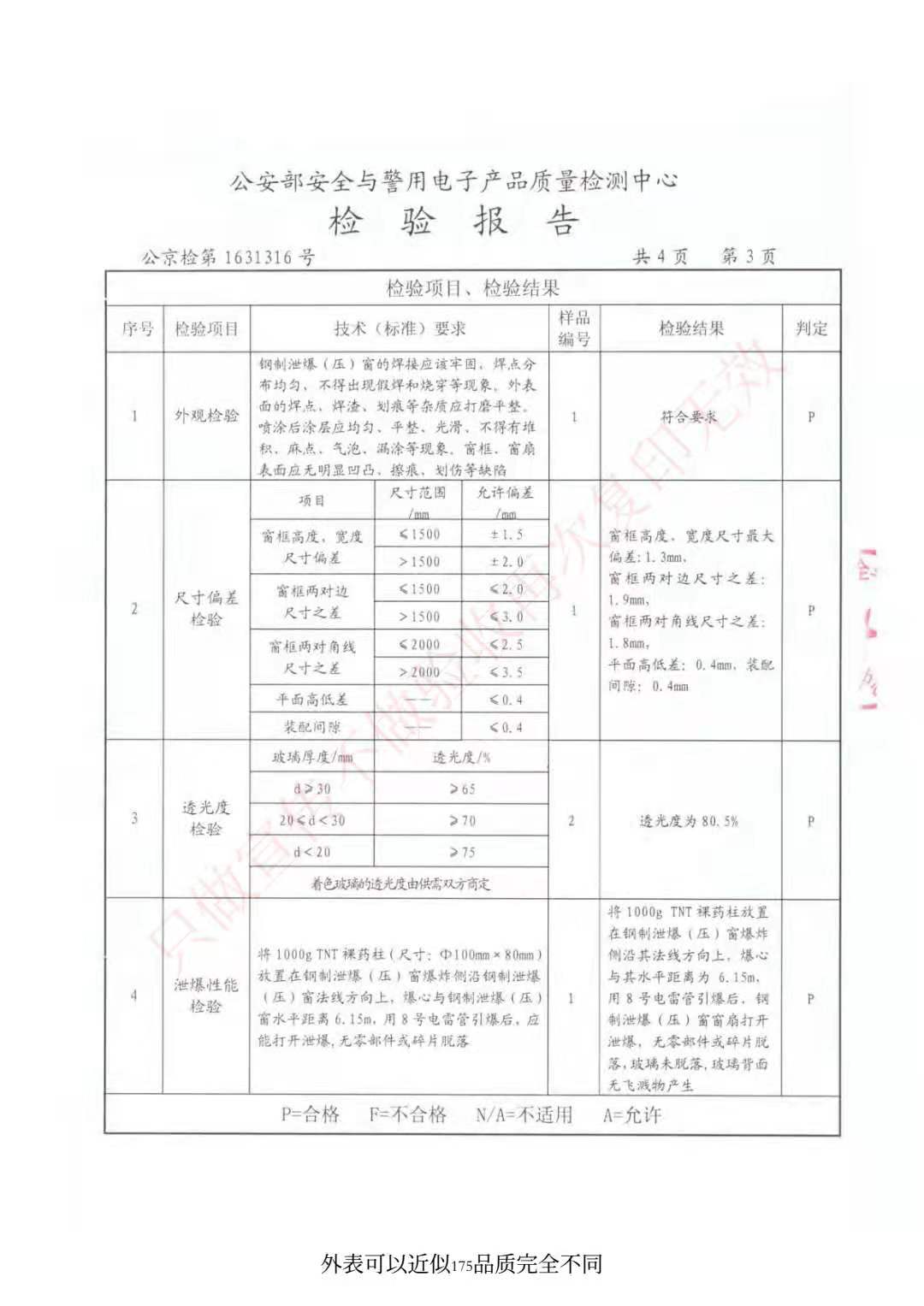 泄爆窗/泄壓窗檢驗報告